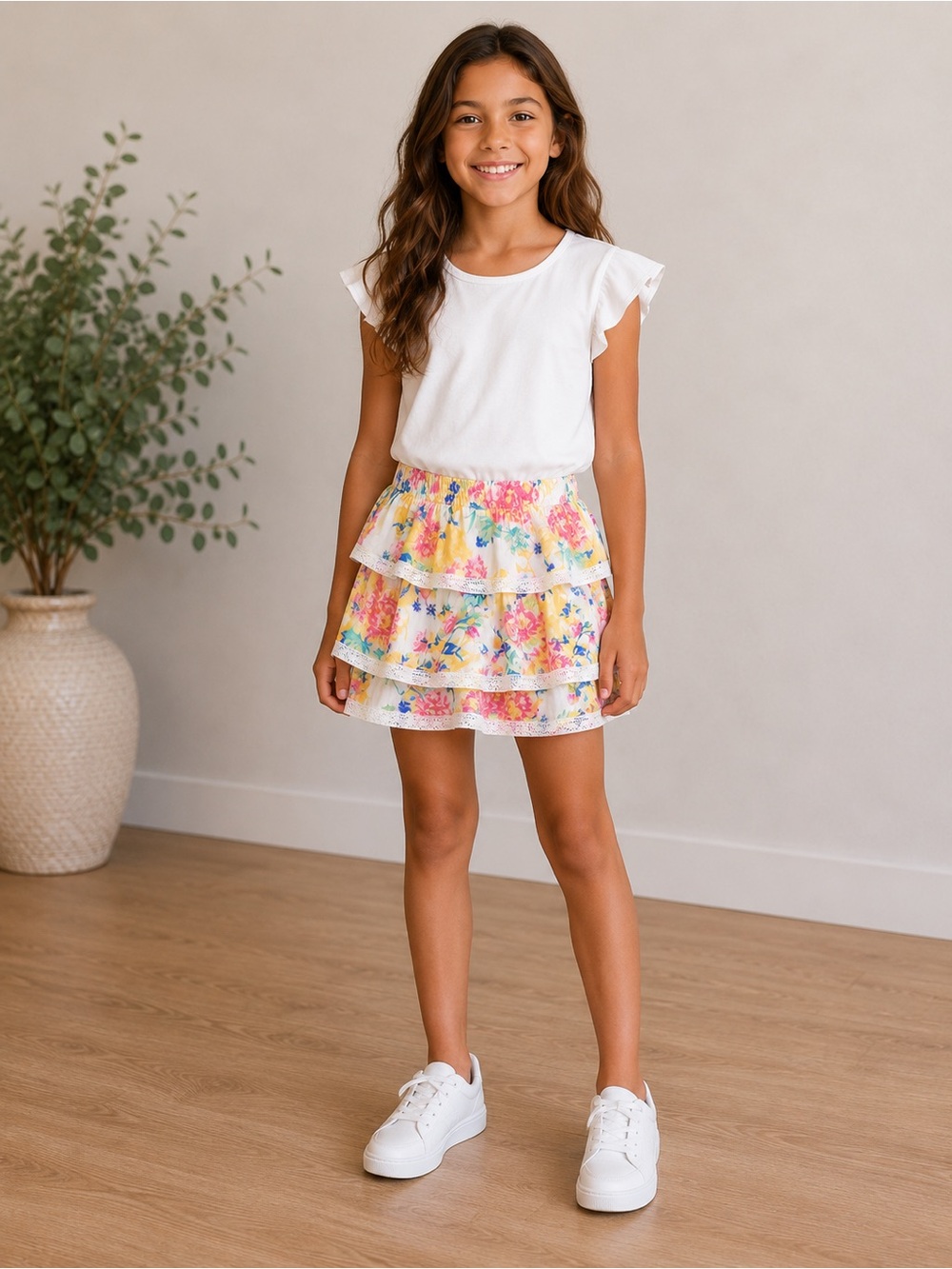 Nordstrom • NWT Floral Tiered Skort 8/10